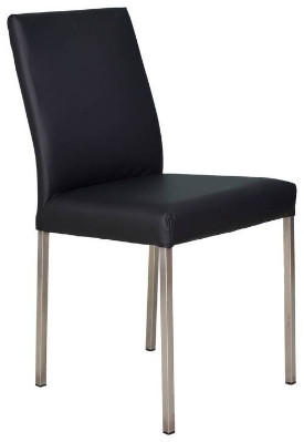 Chaise en cuir noir 45x89x44cm
