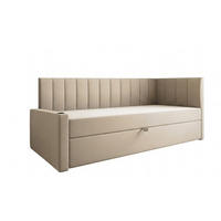 JUGENDBETT, 90 x 200 cm, Tokio, Bett mit Bonellmatratze H3 und Bettkasten, Einzelbett, Beige - Beige, Holzwerkstoff/Kunststoff (90/200cm) - Trada