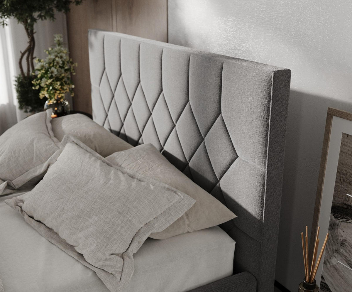 POLSTERBETT Brisa 180/200 cm Anthrazit im Asti Stoff - Anthrazit/Schwarz, Holz/Holzwerkstoff (180/200cm) - AltaBeds