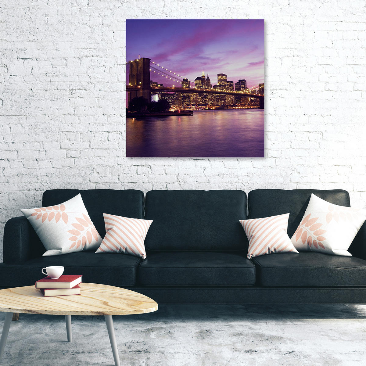 WANDBILD städte und architektur lila - Lila, Textil (50/50cm) - Feeby