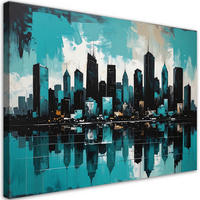LEINWANDBILD Städte & Architektur 120x80cm - Türkis, Textil (120/80cm) - Feeby