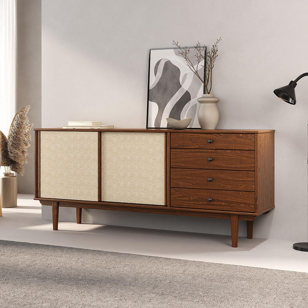 SIDEBOARD SIMONA Kastanie - Kastanienfarben, Holz (175/76/41cm) - IDIMEX