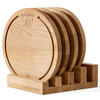 SCHNEIDEBRETT Set mit Halter Hemero 4tlg - Buchefarben, Holz (25/8cm) - KONSIMO®