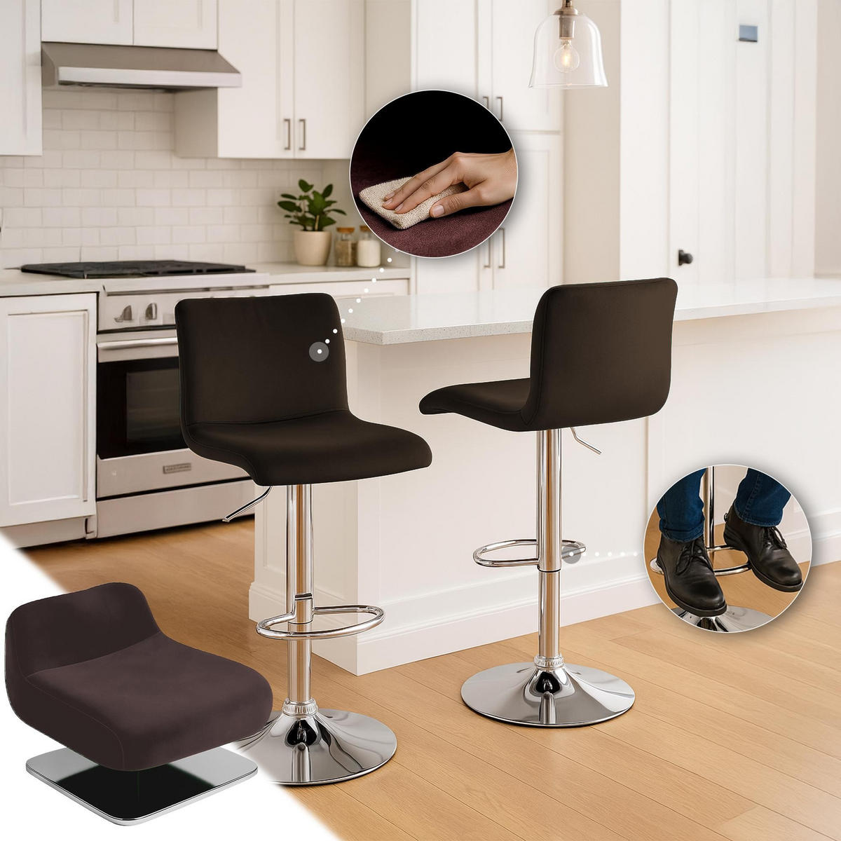 BARHOCKER Hover 83x39x36 cm braun - Braun, Textil (39/83/36cm) - furnicato