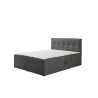 BOXBETT Toronto 160x200 Bonell-Matratze H3 und Topper - Dunkelgrau/Silberfarben, Holz/Holzwerkstoff (160/200cm) - Ravio