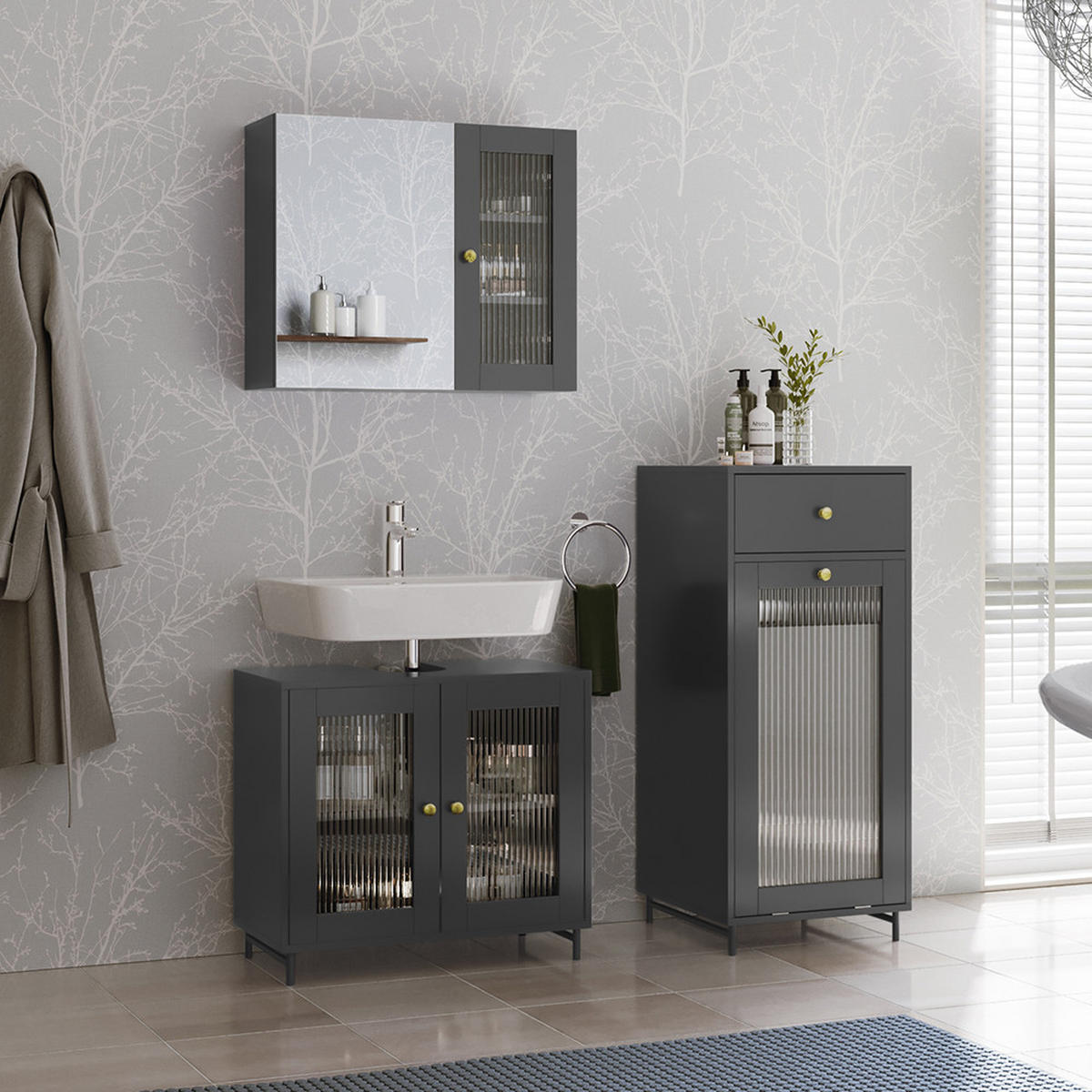 MALTE Šedá - šedá, kompozitní dřevo (60/58/30cm) - Vicco