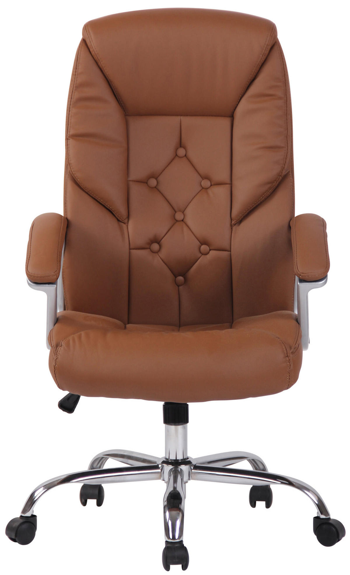 BÜROSTUHL Rhodos Schwerlast in Kunstleder, Hellbraun - Hellbraun, Textil/Metall (66/122/68cm) - TPFLiving