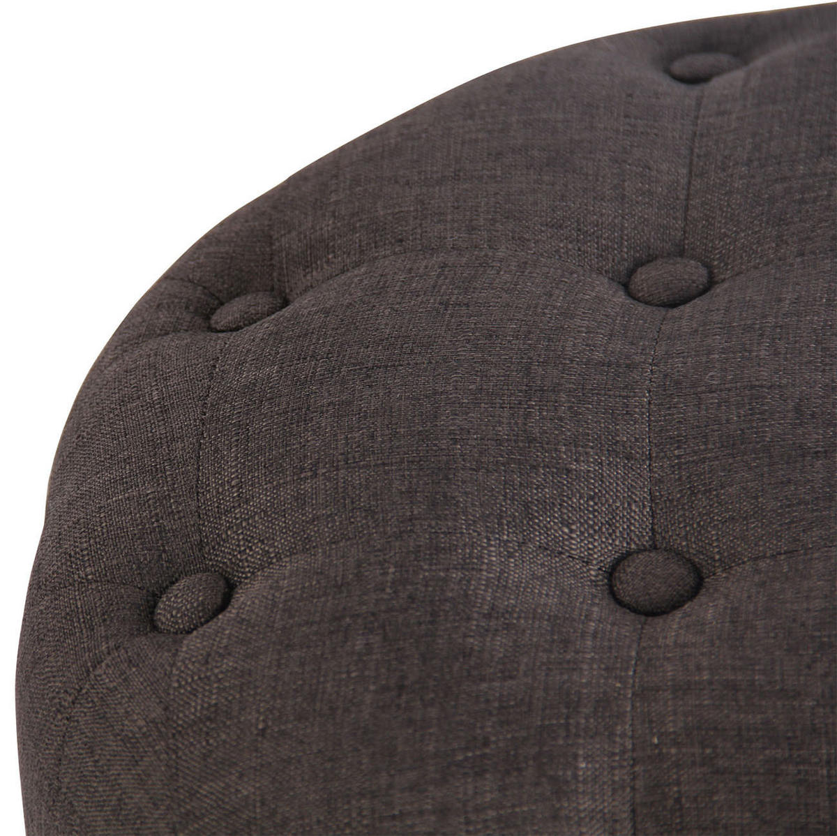 HOCKER Stoff dunkelgrau - Eukalyptusholzfarben/Dunkelgrau, Holz/Textil (45/42/45cm) - CLP