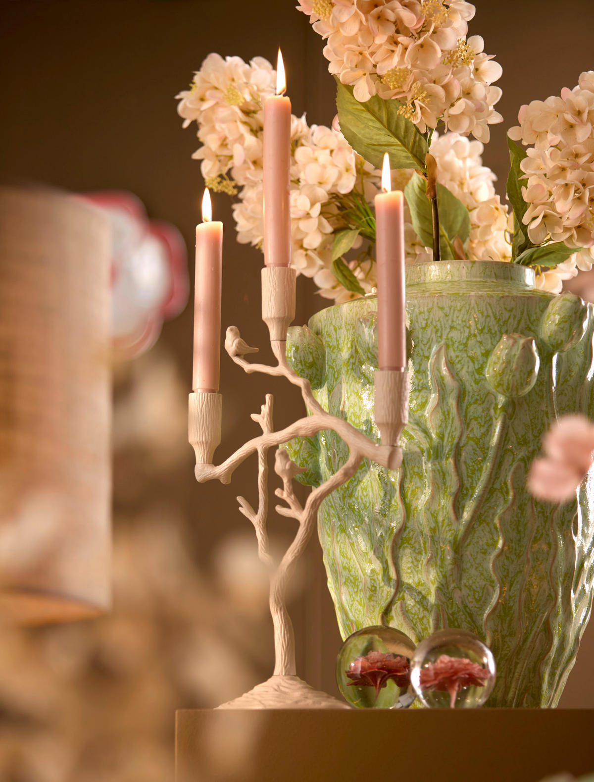 KERZENHALTER Jardia Weiß Ø26/42 cm - Weiß, Metall (11/42/26cm) - Light & Living