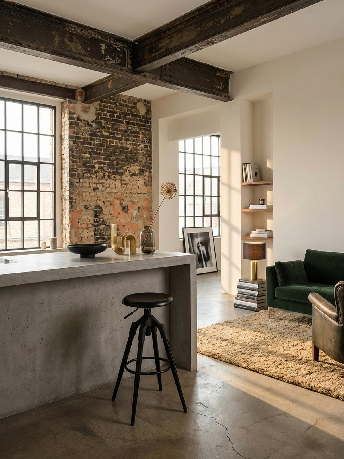 BARHOCKER Industrial Höhenverstellbar Drehbar Goldfarben TIBER, Schwarz 53x53x80 cm - Schwarz, Kunststoff/Metall (53/80/53cm) - KADIMA DESIGN