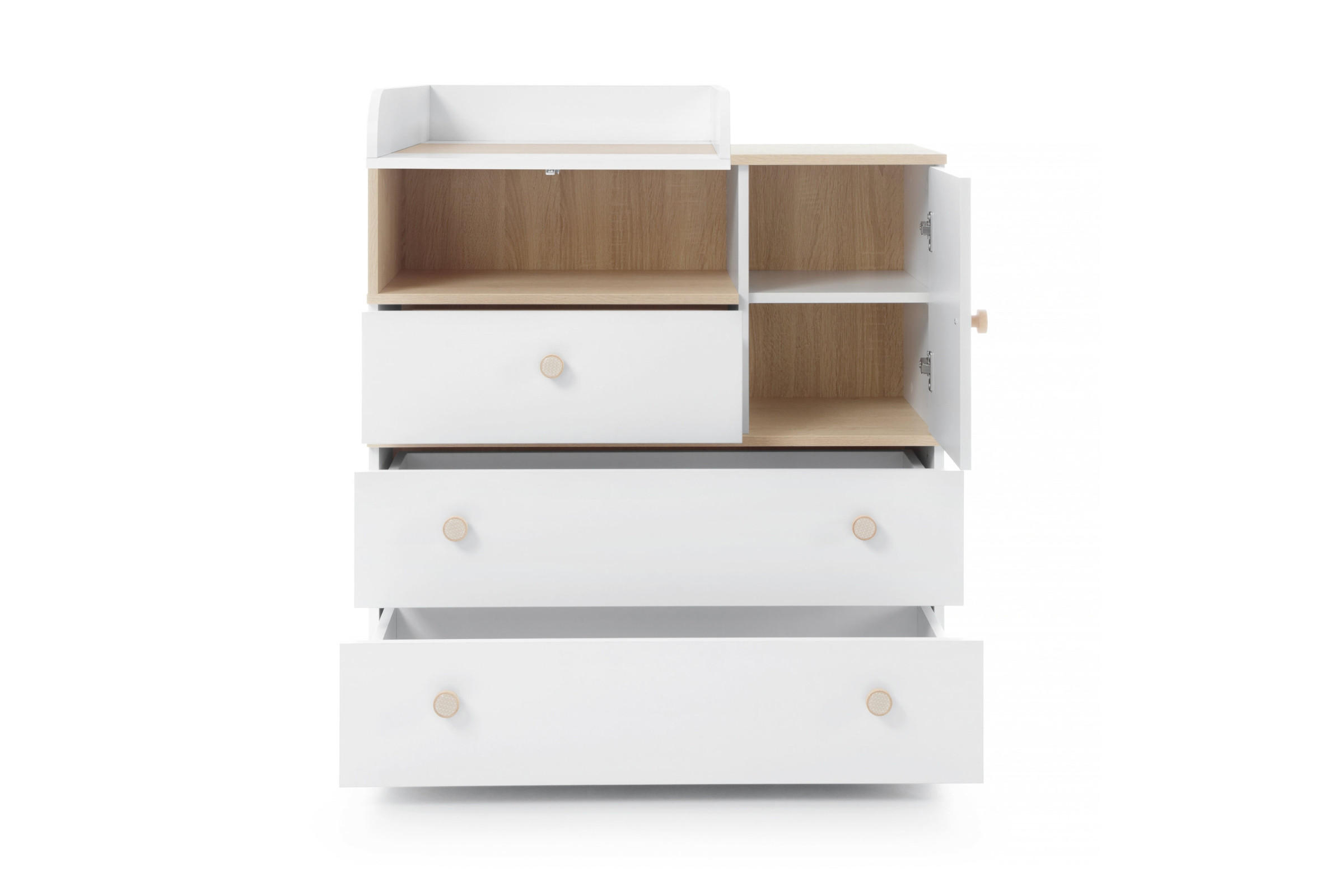 WICKELKOMMODE OKTAVIA 04 05 90/72/100 in Weiß Matt / Eiche - Eichefarben/Weiß, Holzwerkstoff (90/100/72cm) - Deine Möbel 24