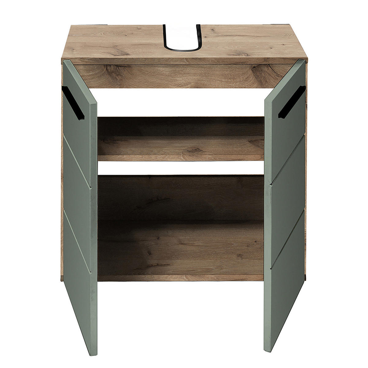 WASCHBECKENUNTERSCHRANK - Mintgrün/Grau, Holzwerkstoff (60/62/31cm) - home24