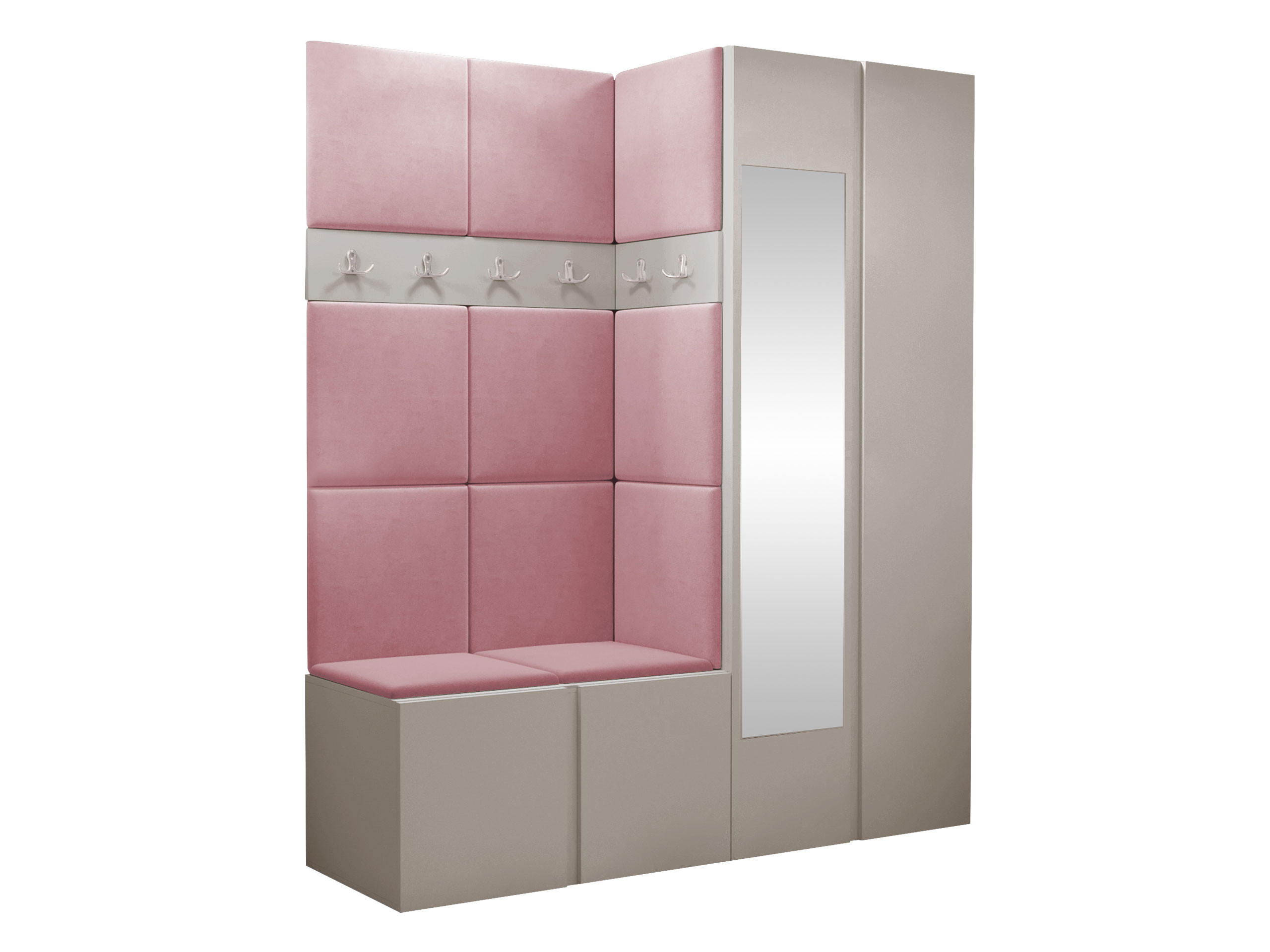 GARDEROBEN-SET Orion XII - Kaschmir/Rosa, Holzwerkstoff/Kunststoff (158/186/46cm) - MIRJAN24