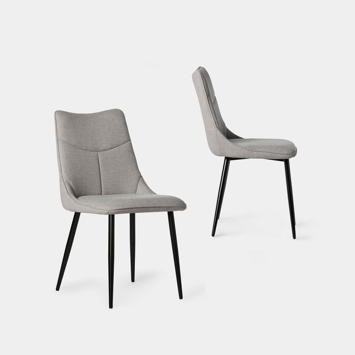 ESSZIMMERSTUHL Selma Grau 46 cm x 85 cm 2er-Set - Grau, Textil (46/85/62cm) - Klast Home