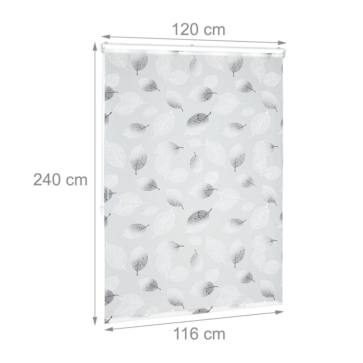 DUSCHROLLO - Weiß, Kunststoff/Metall (120/4.5cm) - Relaxdays