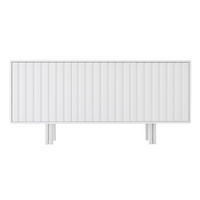 SIDEBOARD Vigge, Weiß, Push-To-Open System , Lamellen Effekt - Weiß, Holzwerkstoff/Buchenholz (149/73/40cm) - Skandica