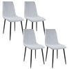 STUHL GARDA Stoffbezug Metallbeine 4er Set Grau - Grau, Textil/Metall (45/90/44cm) - Albatros