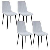STUHL GARDA Stoffbezug Metallbeine 4er Set Grau - Grau, Textil/Metall (45/90/44cm) - Albatros