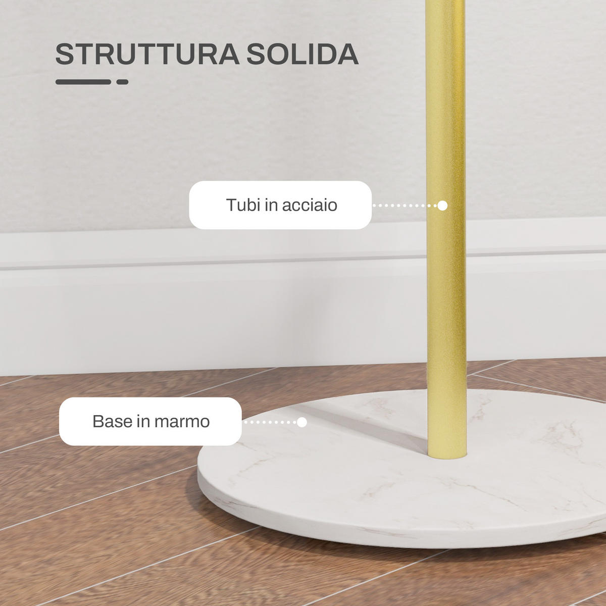GARDEROBENSTÄNDER Goldfarben 1 Stück - Goldfarben, Metall (32/164/32cm) - GiPP