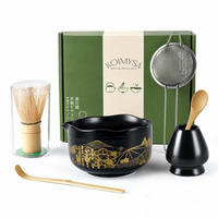 MATCHA Set 5-teiliges Set Berg Fuji Design Schwarz - Schwarz, Keramik (13.4/6.6/13.4cm)