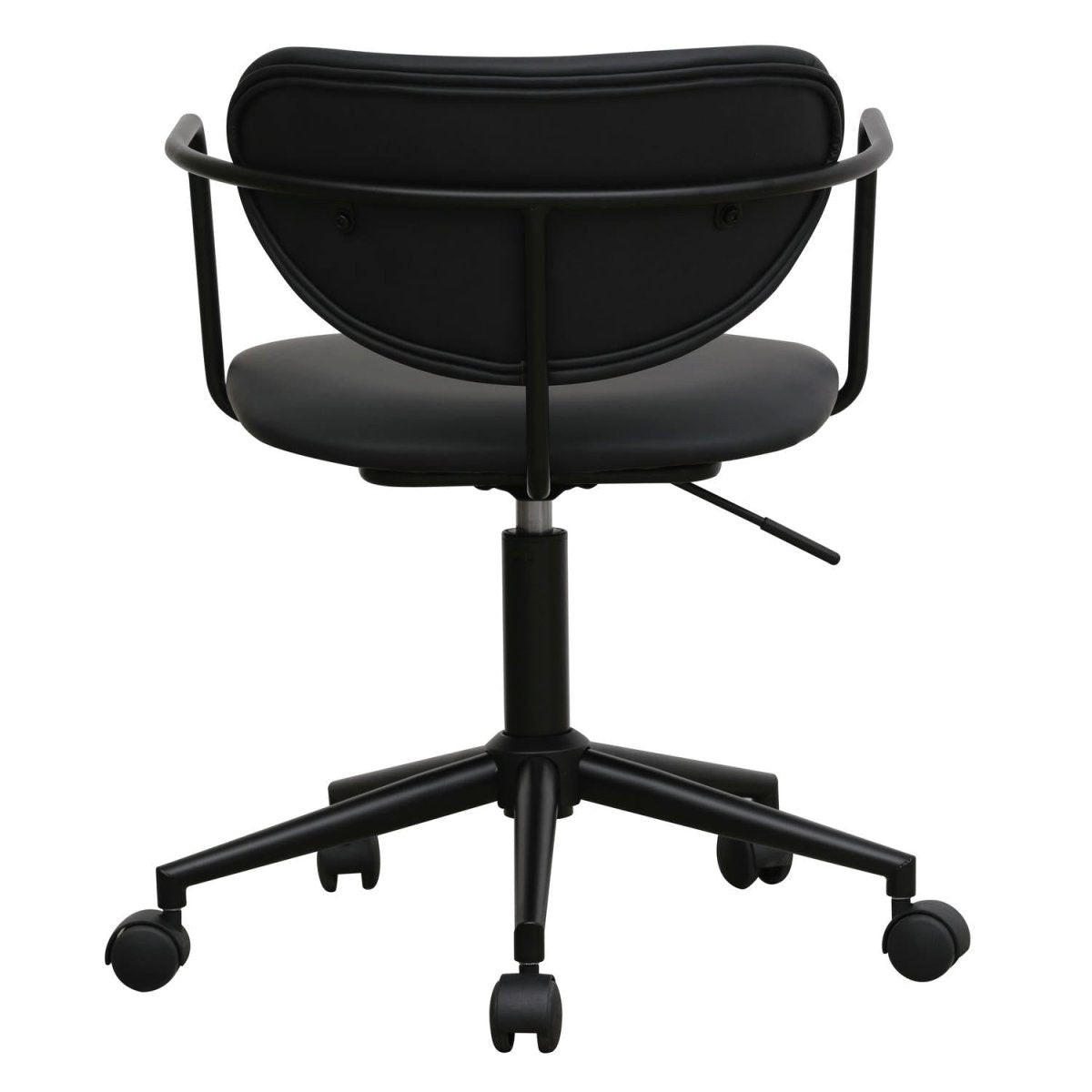 DREHSTUHL höhenverstellbar in Kunstleder Schwarz - Schwarz, Textil/Metall (54/71/57cm) - Furnhouse