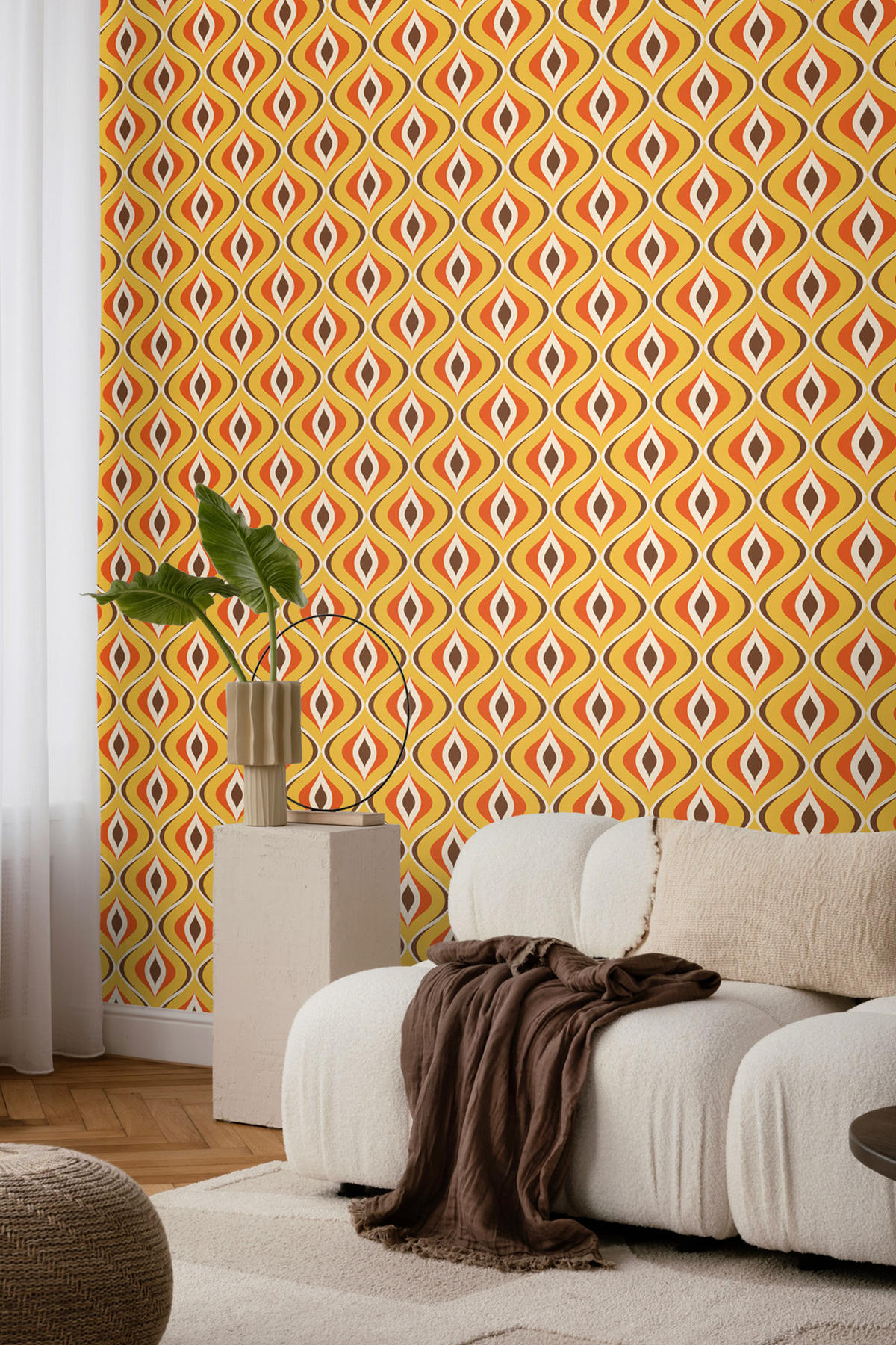 TAPETE Retro-Ornamente 50 x 900 cm - Gelb, Papier (50/900cm) - Sanders & Sanders