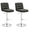 BARHOCKER 2er Set Stoff dunkelgrau - Chromfarben/Dunkelgrau, Textil/Metall (42/94/56cm) - CLP