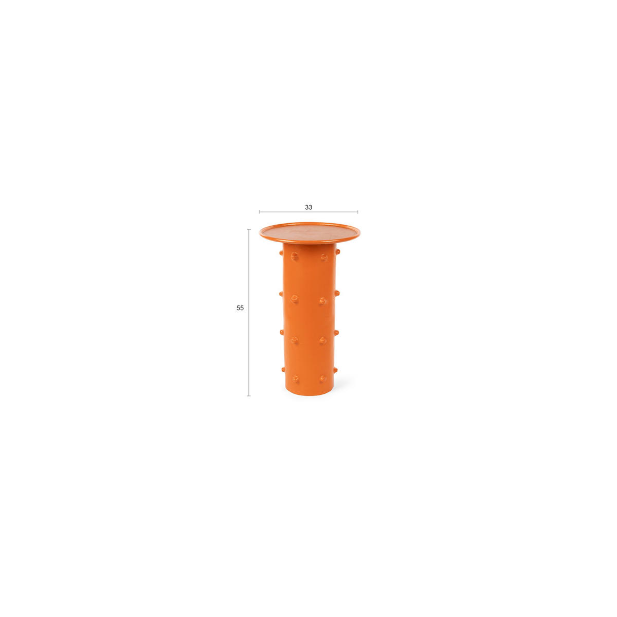 BEISTELLTISCH Pinch Me Rond 33 cm Oranje - Orange, Metall (33/33/55cm) - Bold Moneky