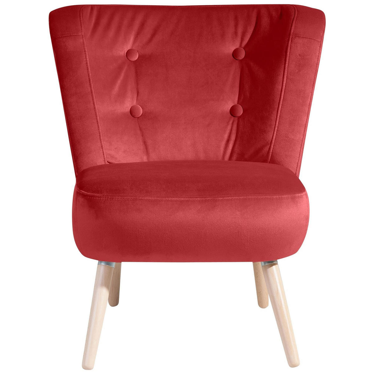 SESSEL Kassi Bezug Samtvelours Buche natur / ziegel - Rot, Kunststoff (69/80/68cm) - 58aufmkessel