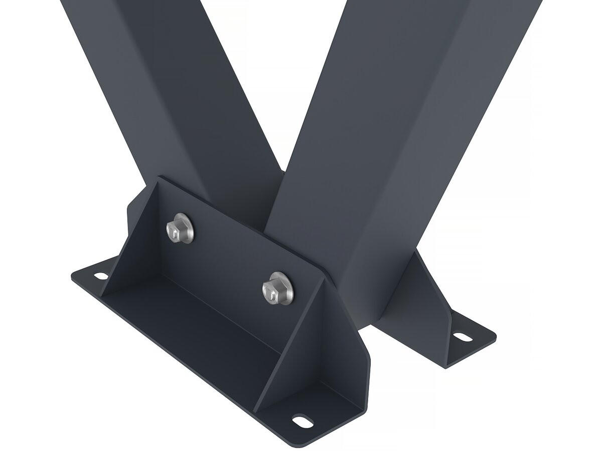 CARPORT AUTO Grau - Grau, Holz (575/3/366cm) - Habitat Garten