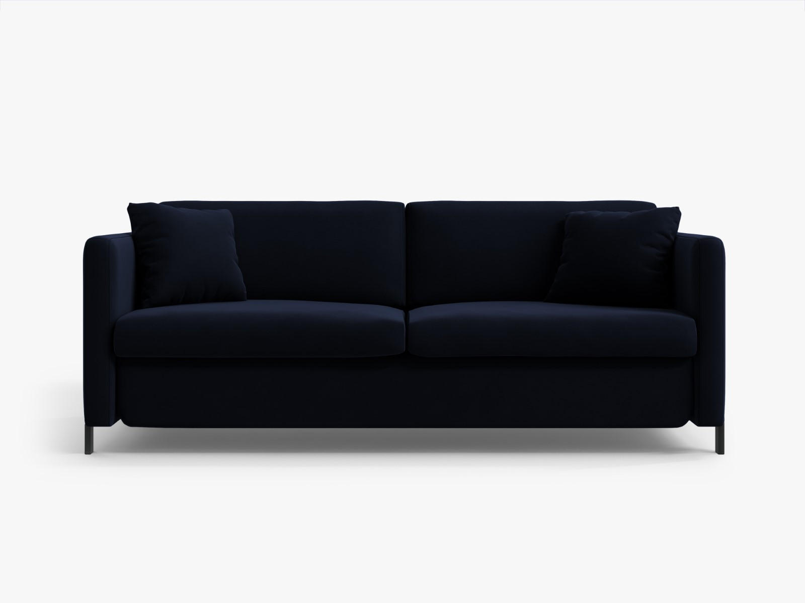 AUSKLAPPBARES-SOFA Gloria aus Samt königsblau 3 Sitzplätze - Dunkelblau, Textil (102/80/202cm) - Micadoni