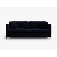 AUSKLAPPBARES-SOFA Gloria aus Samt königsblau 3 Sitzplätze - Dunkelblau, Textil (102/80/202cm) - Micadoni