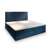BOXBETT GIARRO 180x200 cm mit Matratze und Topper - Blau - Blau, Holz (180/200cm) - MASSENO