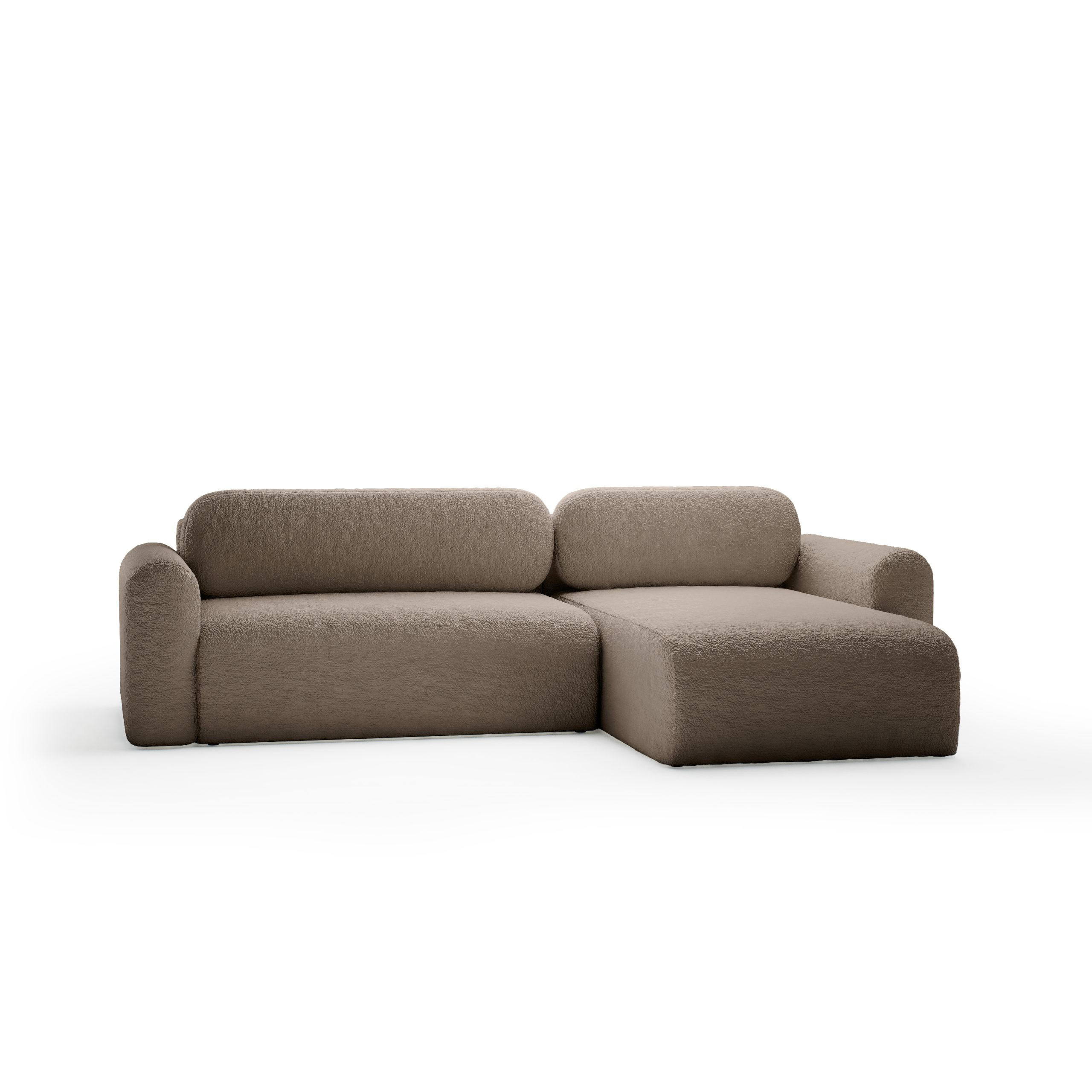 ECKSOFA mit Schlaffunktion Thekla, Brown - Braun, Textil (286/100cm) - Fedve