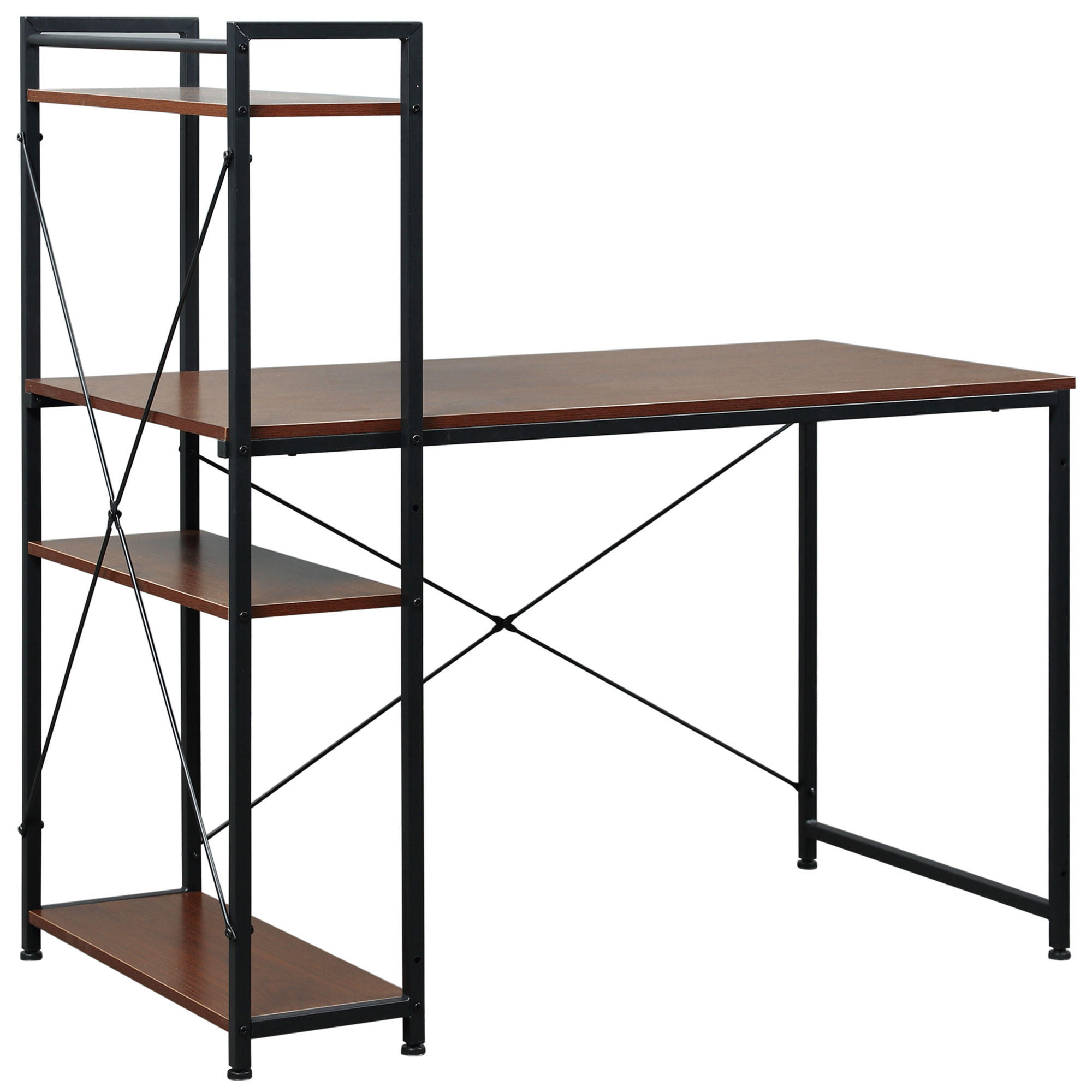 SCHREIBTISCH DE-14847 Nussbaum - Braun, Holzwerkstoff (120/64/121cm) - ComfortXL