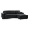 ECKSOFA L Form Catea Dunkelgrau 279/145/84 cm Rechts mit Schlaffunktion - Dunkelgrau/Schwarz, Kunststoff/Textil (279/145cm) - AX Living