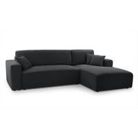ECKSOFA L Form Catea Dunkelgrau 279/145/84 cm Rechts mit Schlaffunktion - Dunkelgrau/Schwarz, Kunststoff/Textil (279/145cm) - AX Living