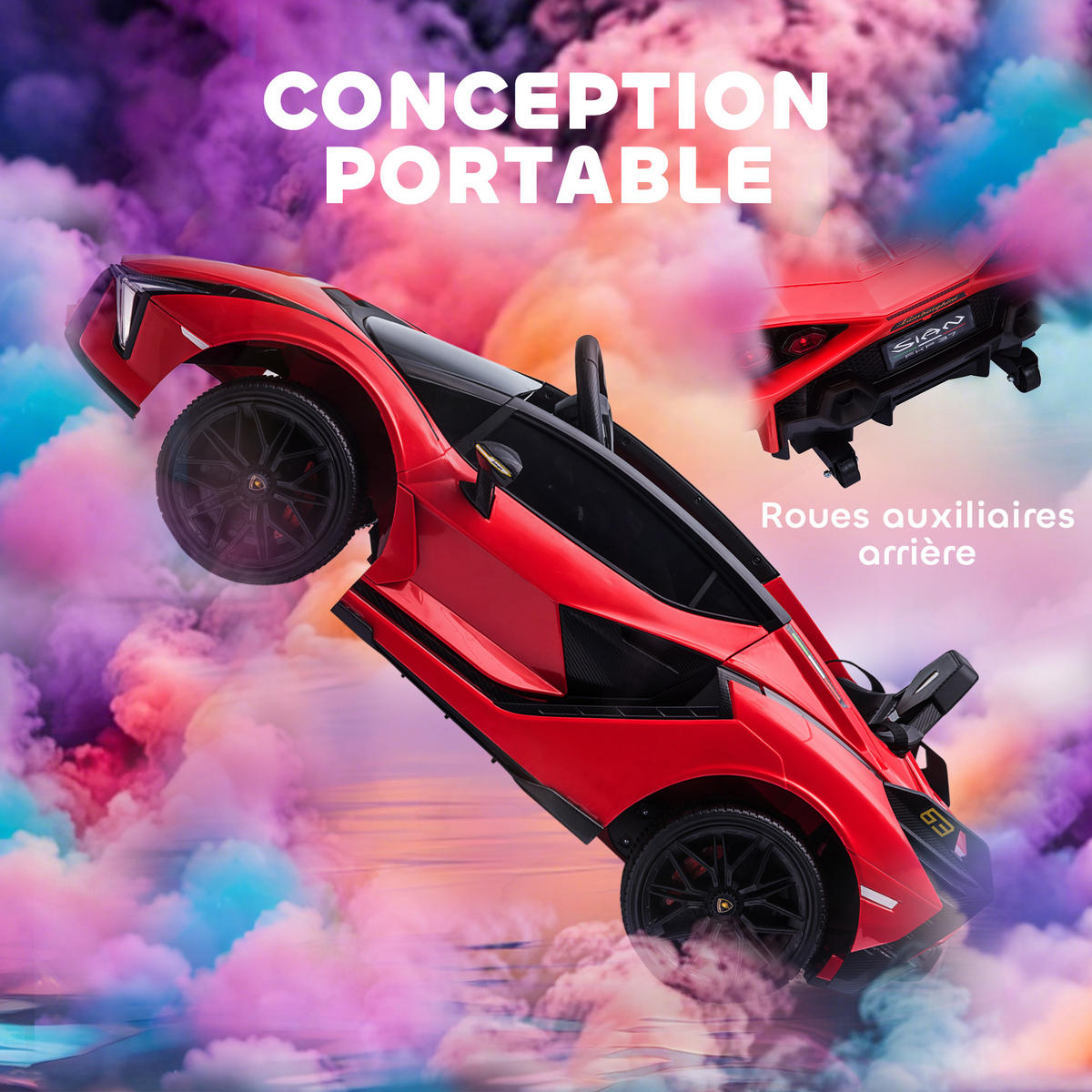 ELEKTRO-KINDERAUTO DE-12993 2,4G Fernbedienung Rot - Rot, Kunststoff (108/62/40cm) - ComfortXL