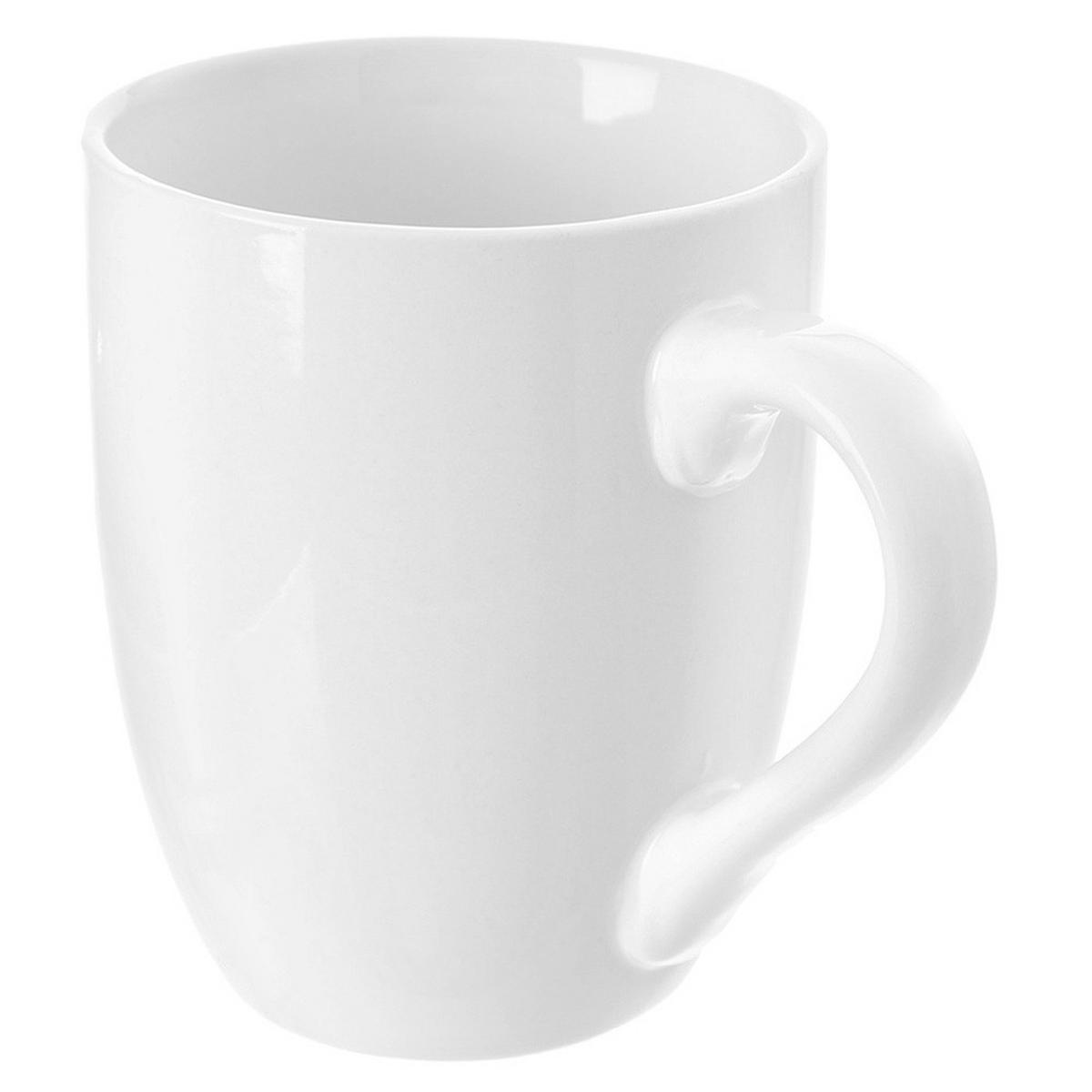 MONA PORZELLANBECHER, Porzellan, weiß, 300 ml - Schwarz, Keramik (0.3L) - Orion 