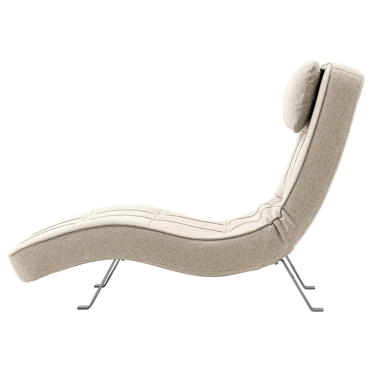 RELAXLIEGE - Chromfarben/Beige, Textil/Metall (70/80/170cm) - home24