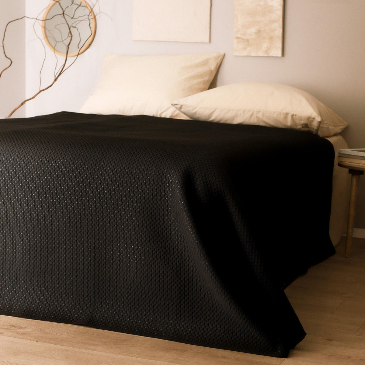 TAGESDECKE Zemi new schwarz 200/220 cm - Schwarz, Textil (200/220cm) - Homla