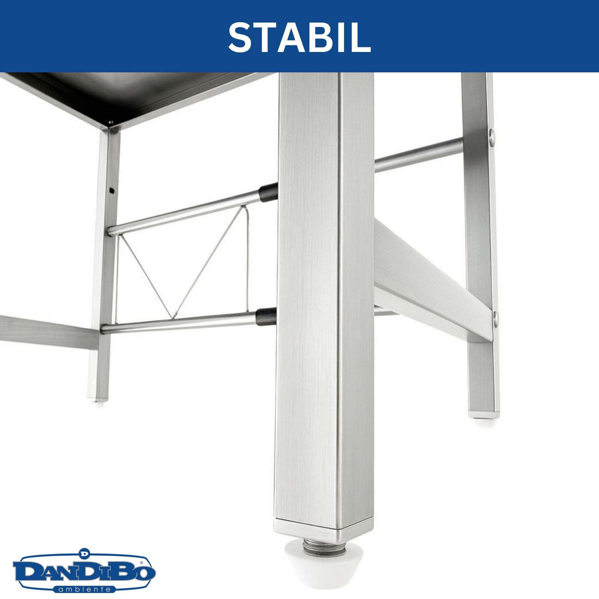 MIKROWELLENREGAL Edelstahl 2 Stufig 40-64 cm - Silberfarben, Metall (64/46/36cm) - DanDiBo