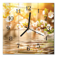 WANDUHR 30x30 cm - Blumen - Multicolor, Glas (30/30/0.4cm) - TULUP