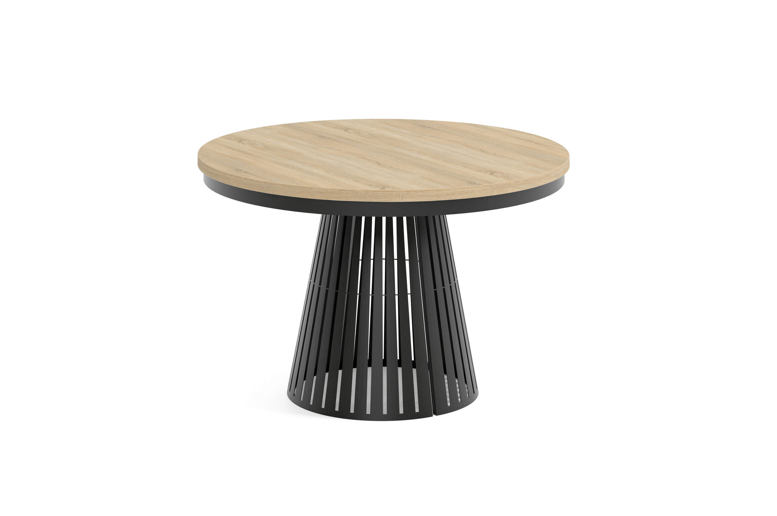 ESSTISCH Cone Bis - Schwarz/Sonoma Eiche, Holzwerkstoff/Metall (120/120/76cm) - Meblini