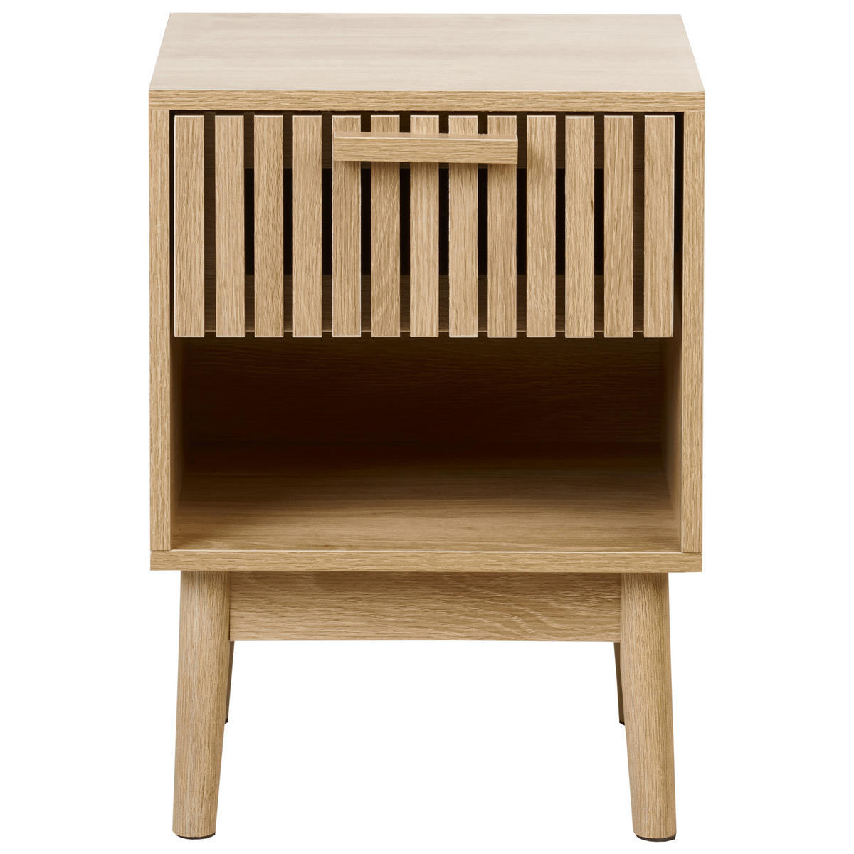 NACHTTISCH mit 1 Schublade Hellbraun Lynwood - Braun, Holzwerkstoff (35/40/55cm) - Beliani