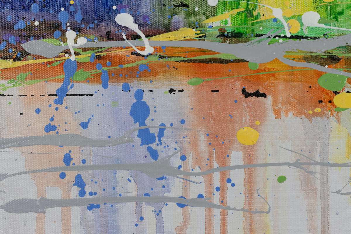 ACRYLBILD HANDGEMALT 120/60 cm - Multicolor/Grau, Holz/Textil (1.7/60cm) - KUNSTLOFT