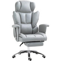 BÜROSTUHL ergonomisch höhenverstellbar 74 x 65 x 120-128 cm Light Gray - Hellgrau, Kunststoff (65/128/74cm) - Meubliv