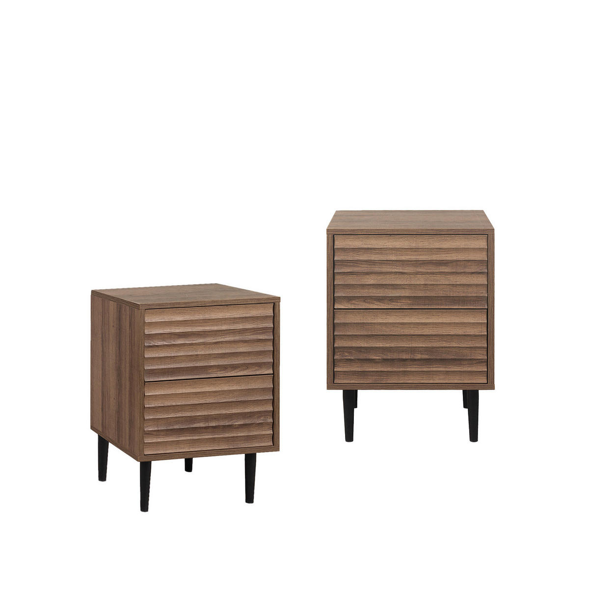 NACHTTISCH 2 SCHUBLADEN Evoke Walnuss 40 cm x 58 cm 2er-Set - Walnussfarben, Holzwerkstoff (40/58/40cm) - Klast Home