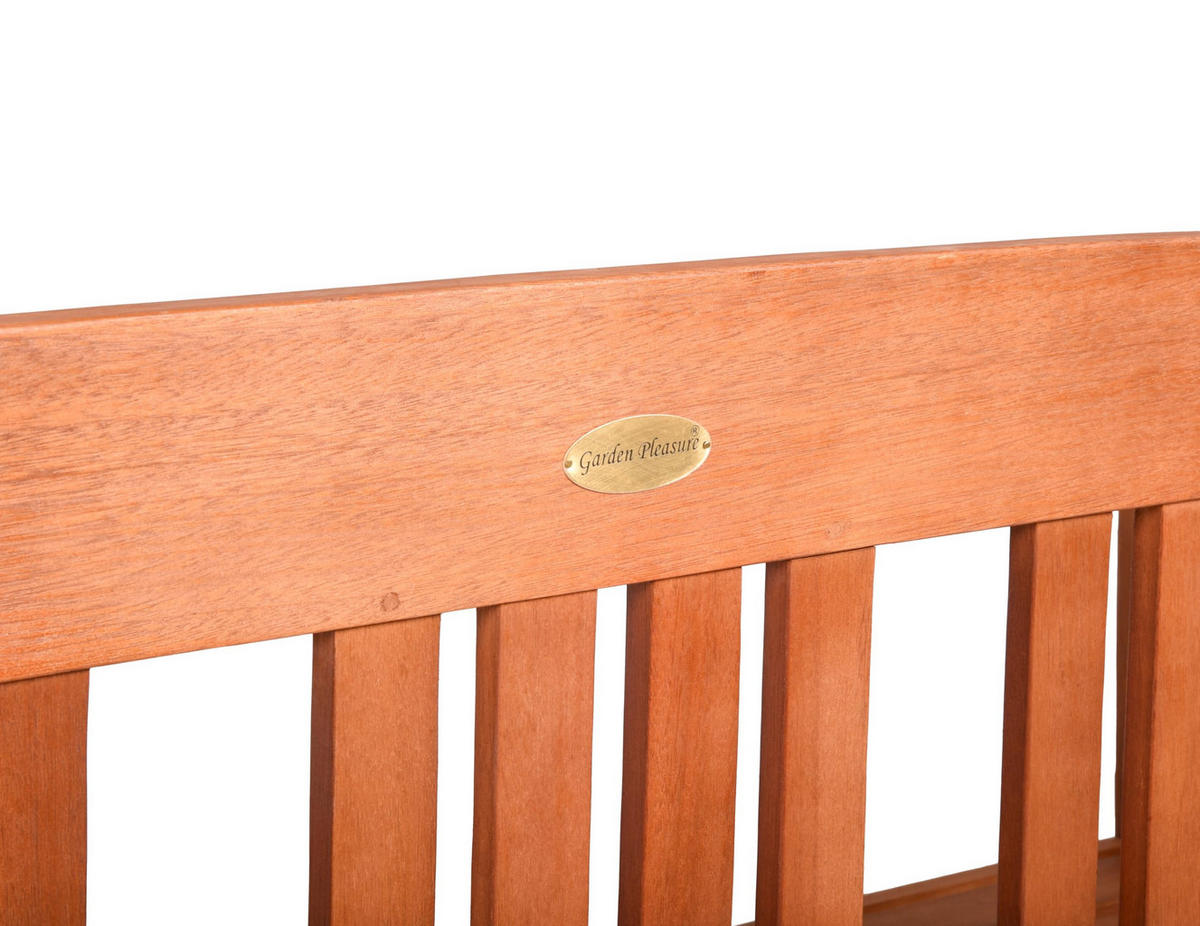 GARTENBANK Lucern 3-Sitzer mit Rose Terrassenbank - Braun, Holz (157/82.5/45cm) - DELUKE