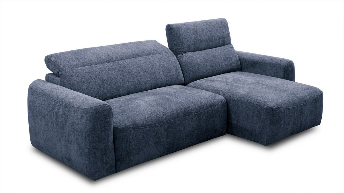 ECKSOFA NERO 4-Sitzer, dunkelblau - Schwarz/Dunkelblau, Holz/Textil (272/81/159cm) - Courtois Laville